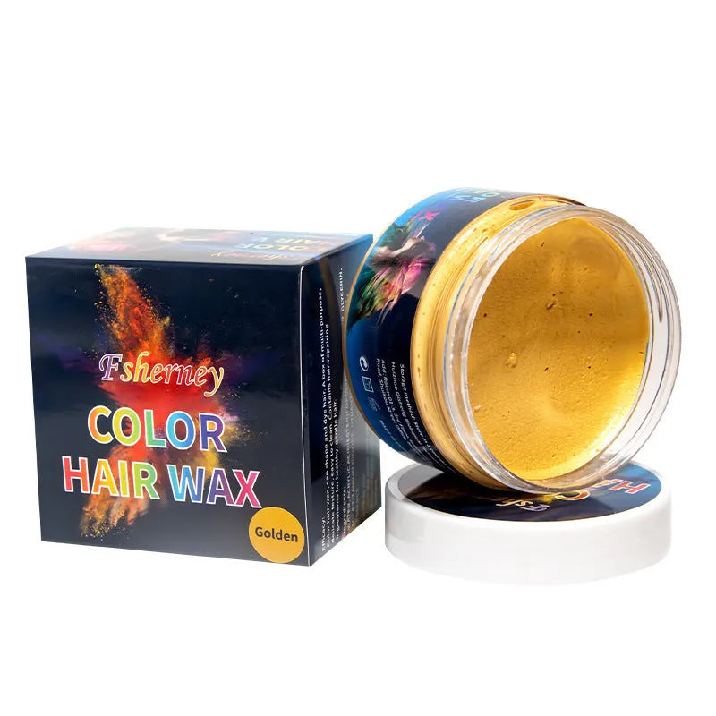 120g tub of hair styling clay mud in various colours including blue, red, and green for temporary hair dye