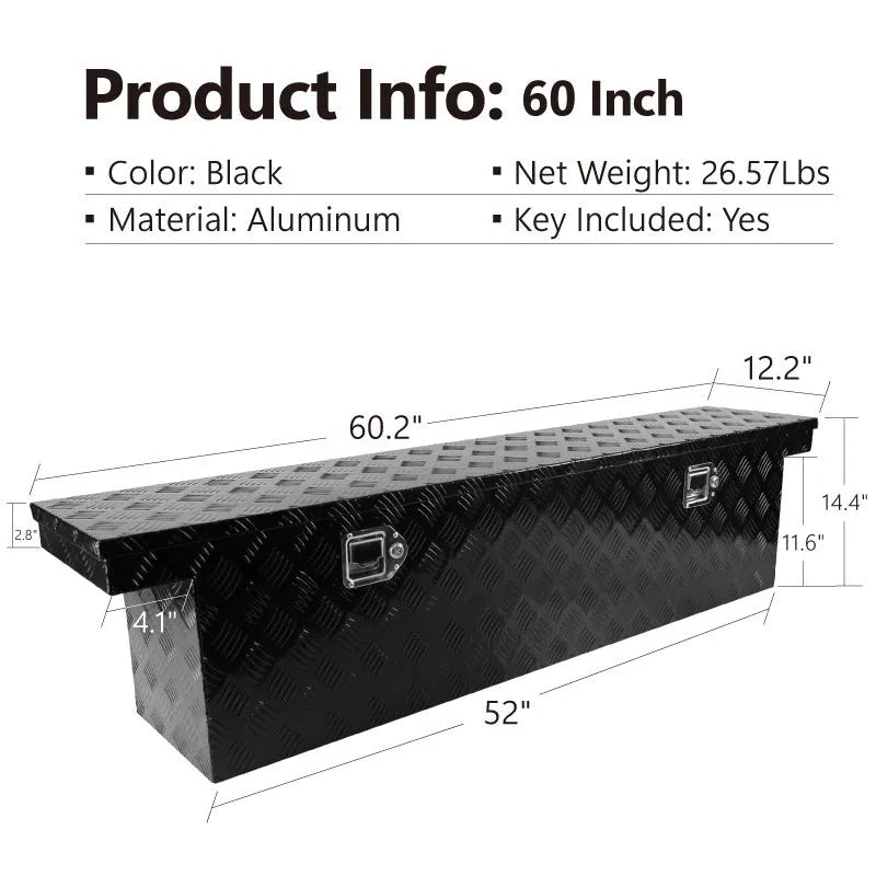 26-inch black aluminium alloy T-casting toolbox with protective case design