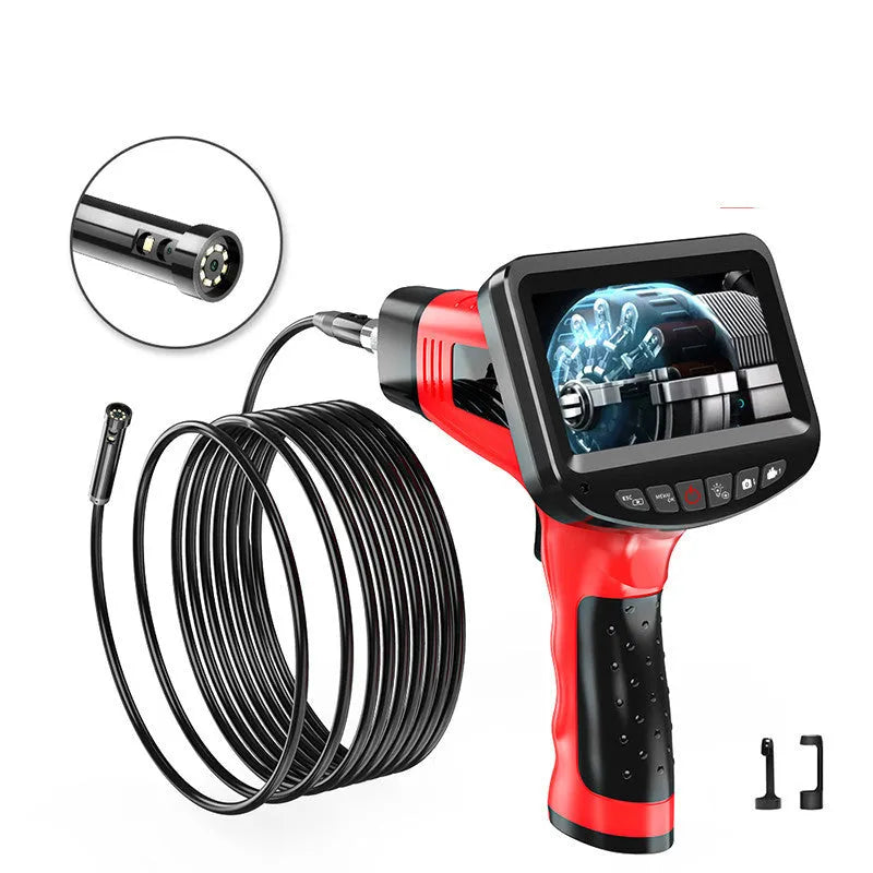 8.5mm dual-lens endoscope camera body with 5 metre hard line cable and memory card for pipe inspection