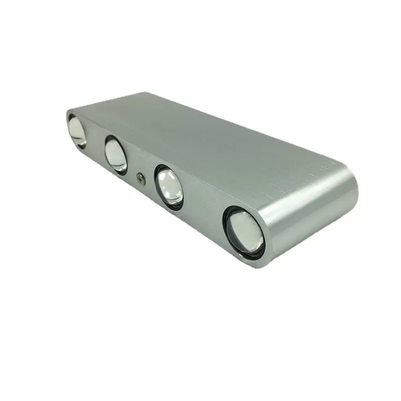 Modern aluminium LED corridor lamp measuring 180mm with 8W power in black or silver finish