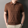Men's thin Ice Silk short sleeve t-shirt in grey, showing regular fit and knitted lyocell fabric.