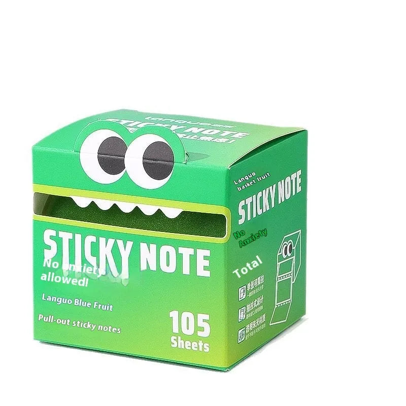 Boxed set of transparent pull-out sticky notes with pearl gradient cover and 105 pages for students