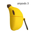 Yellow banana design silicone protective case for AirPods Pro wireless Bluetooth headsets