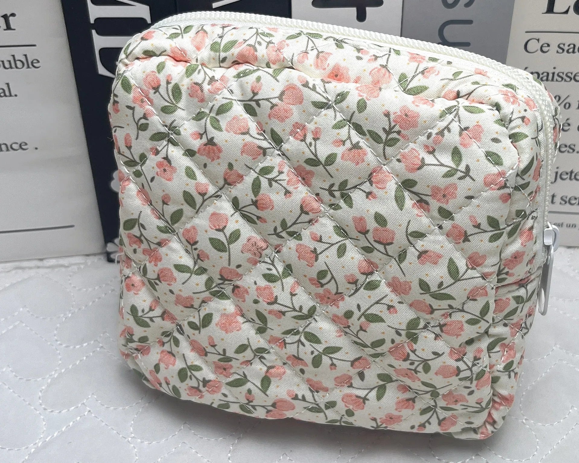 Women's polyester key storage bag with floral pattern in multiple colour options