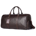 Men's leather excursion travel bag in black or coffee colour with single shoulder strap