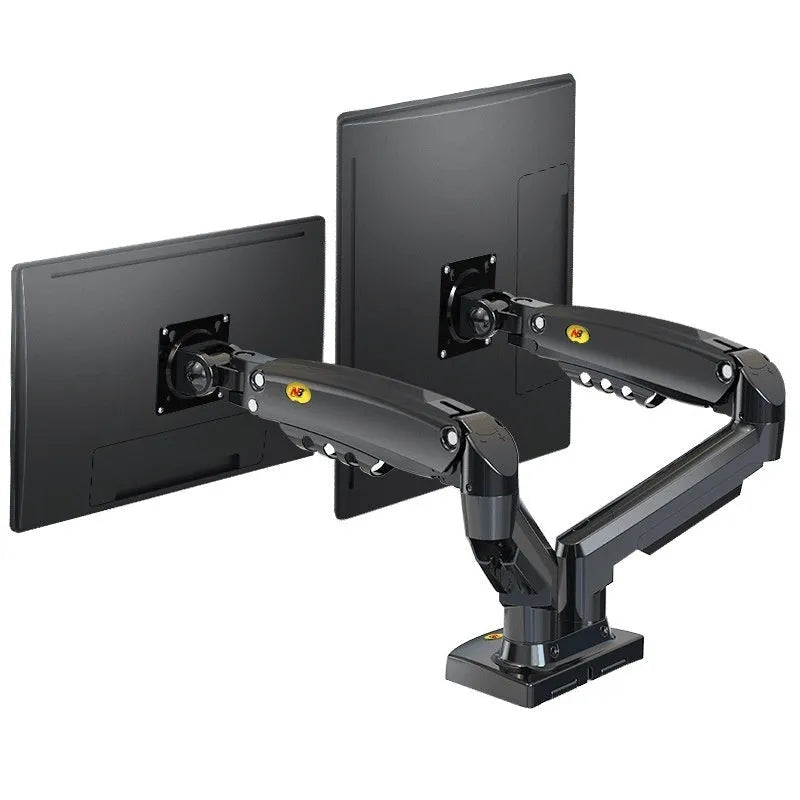 Aluminium alloy dual screen monitor bracket with VESA 75-100mm mounting compatibility