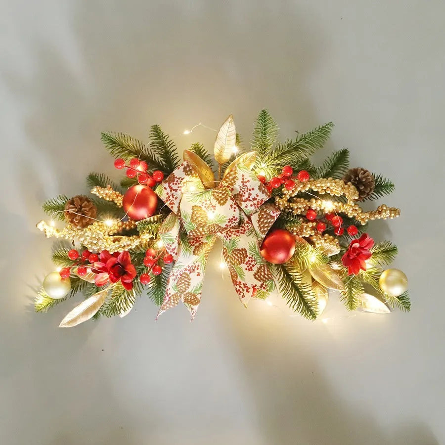 American country style Christmas garland in four formats with optional lighting