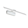 White LED mirror headlight mounted on wall showing positive white light illumination