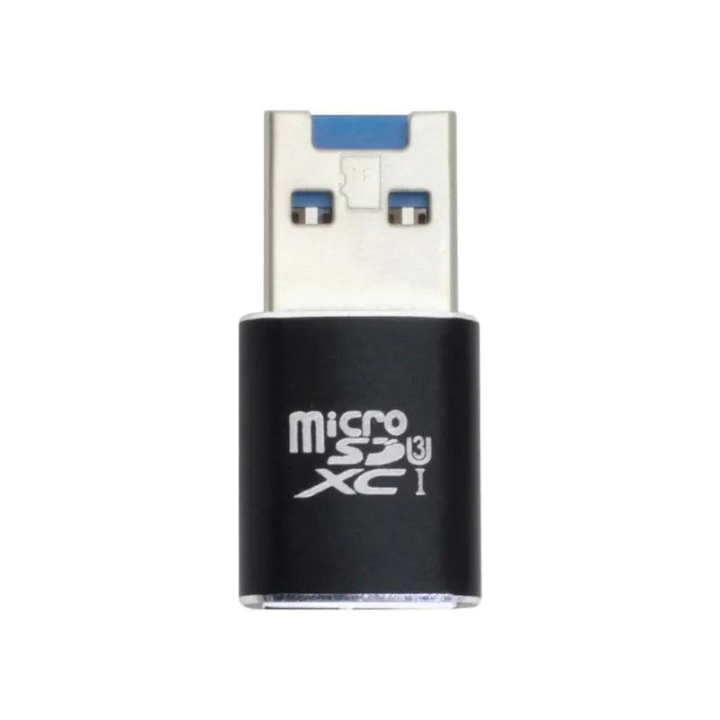 Black USB 3.0 micro SD memory card reader for SDXC cards up to 2TB capacity.