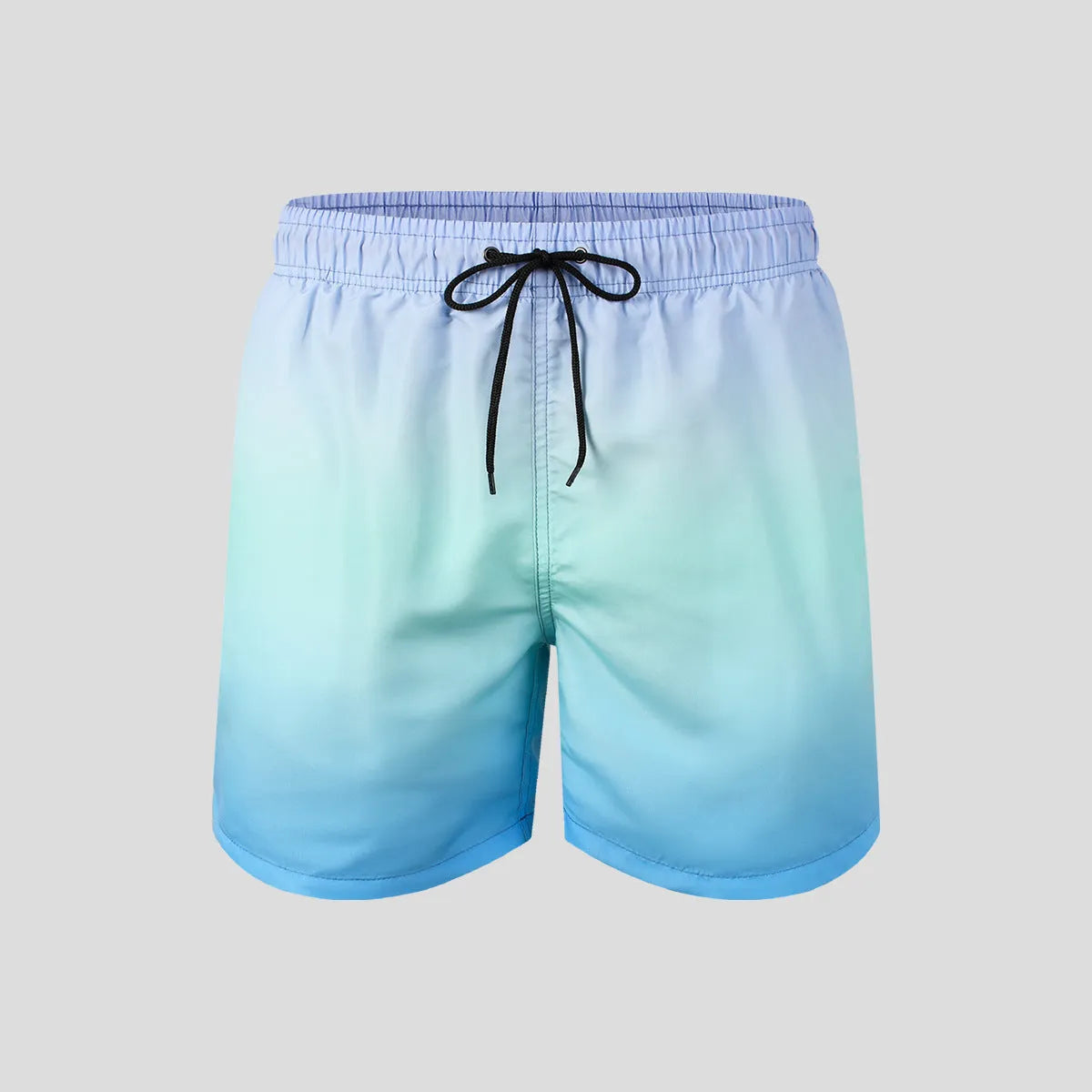 Men's athletic shorts with 3D gradient digital print and mesh fabric texture in various sizes