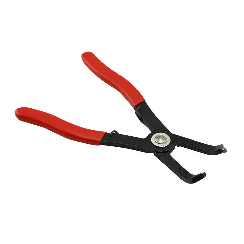Red round nail removal pliers with PVC handles for interior panel and door nail extraction