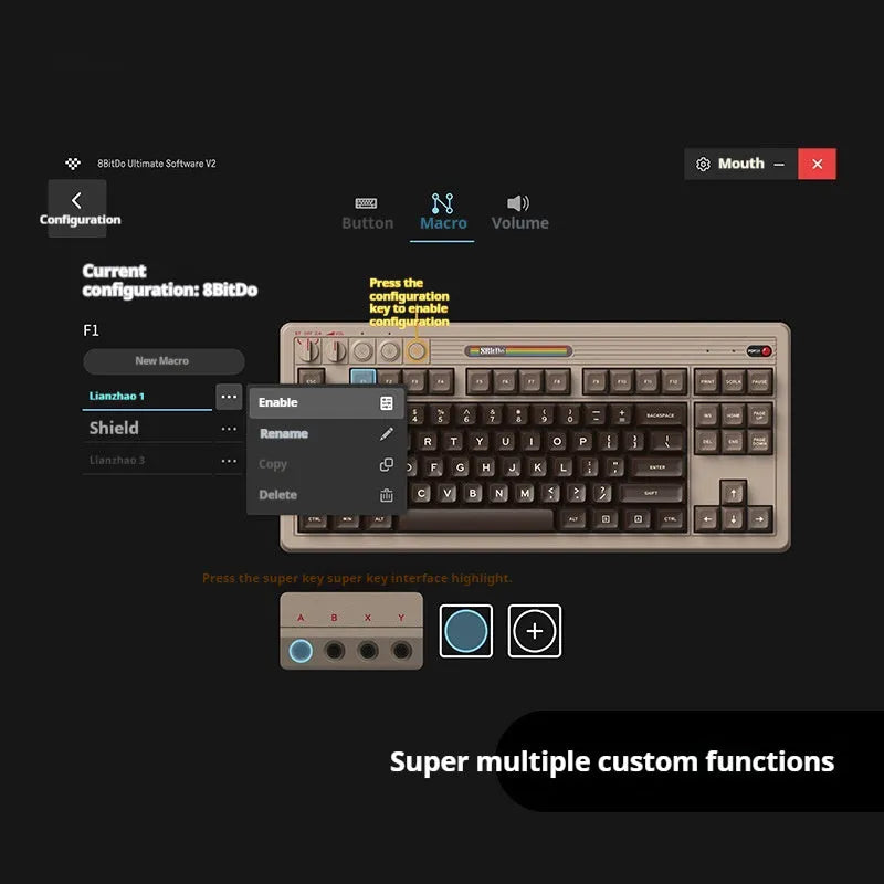 Retro87 C64 wireless Bluetooth mechanical gaming keyboard with vintage design on desk