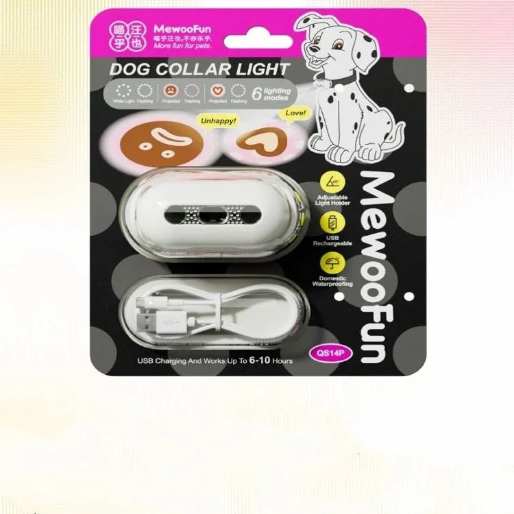 Pet luminous collar LED hanging lamp ring in four colour options with themed patterns for dogs