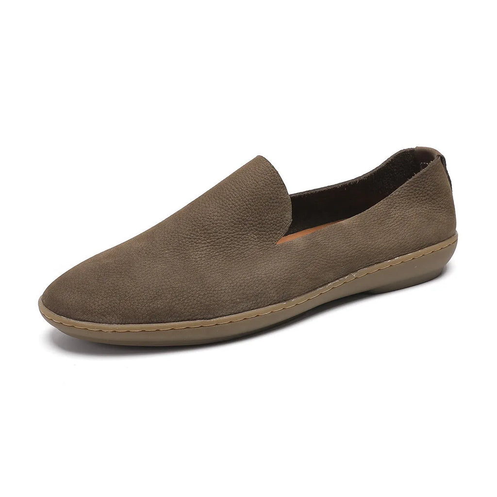 Handmade men's leather shoes in khaki colour with wedge heel and high-cut design