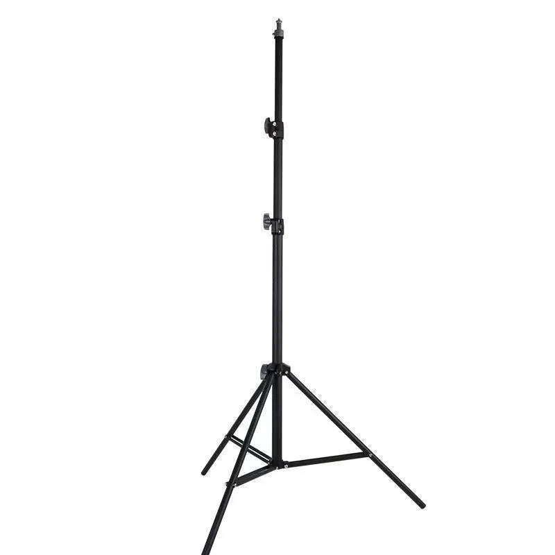 Frosted tripod light stand with mobile phone holder on carbon steel legs