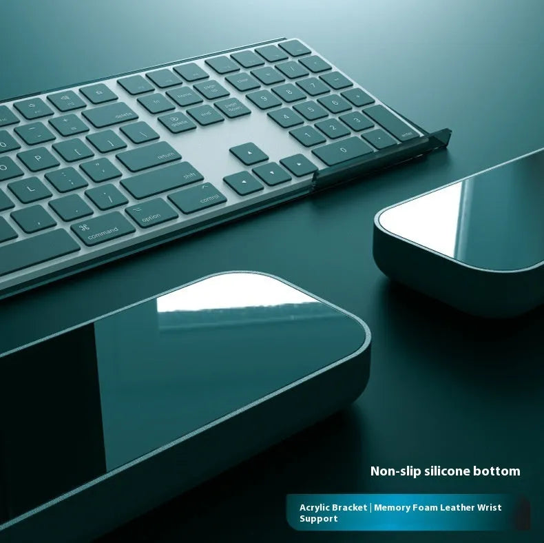 Double-sided keyboard and mouse pad with memory foam wrist rest in multiple colour options