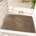 Cartoon anime pattern diatom oil floor mat with wire ring edge in alien shape available in green grey blue and khaki