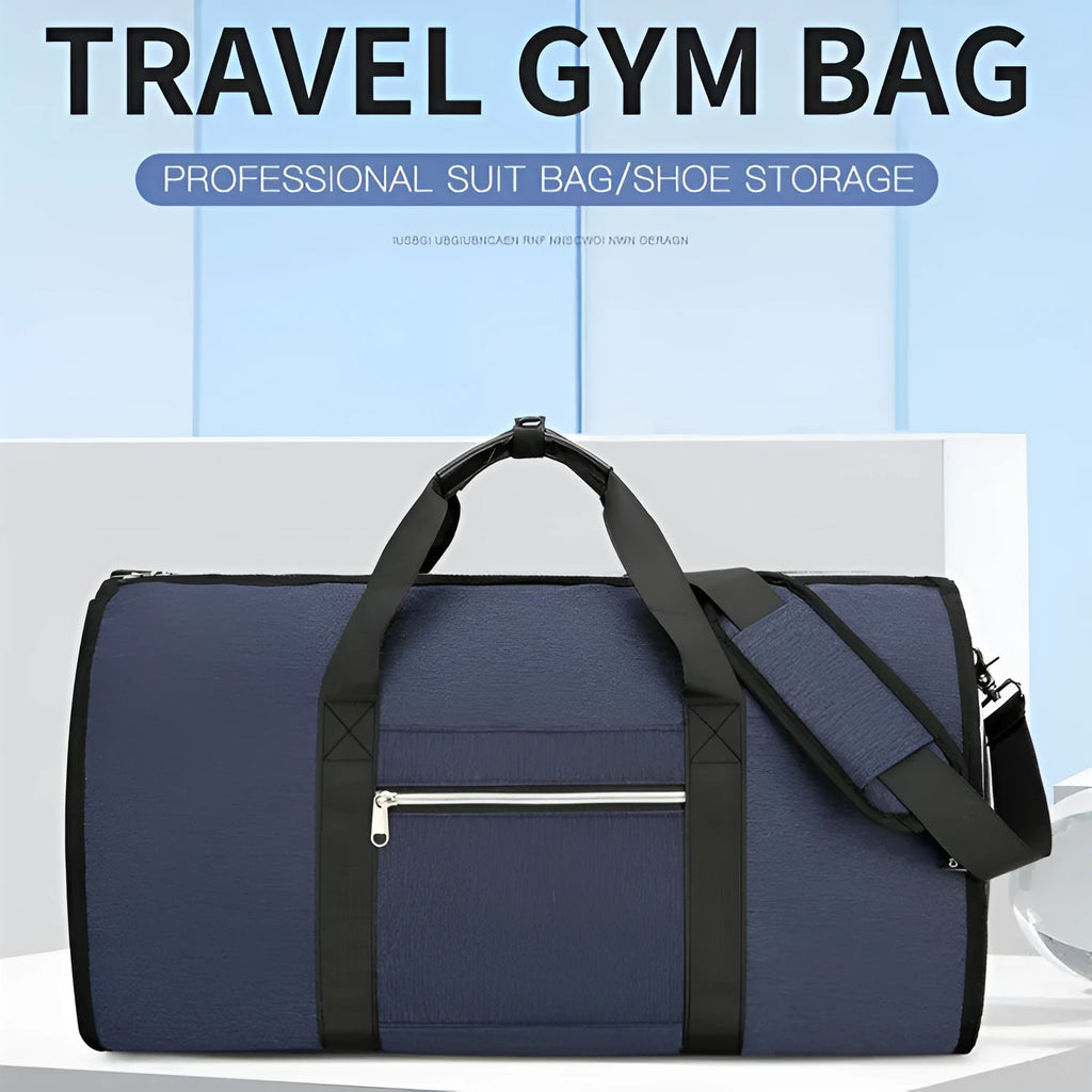Oxford cloth storage bag with dry wet separation compartments in grey, black or dark blue