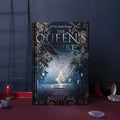 Blue A5 hardcover notebook with luminous retro design, open to show full-colour illustrated pages.