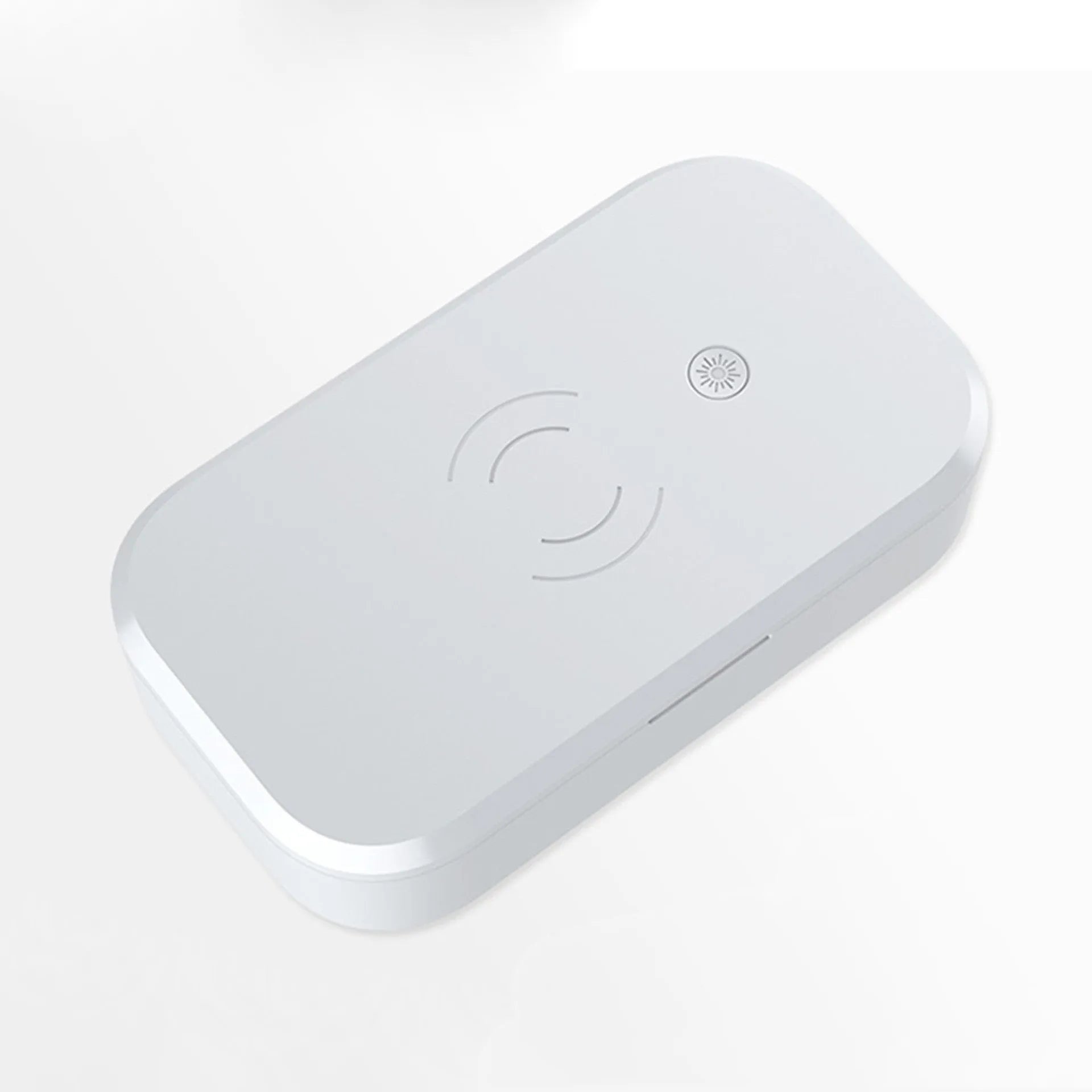 Ultraviolet disinfection box for nail art tools with wireless phone charging capability in white colour