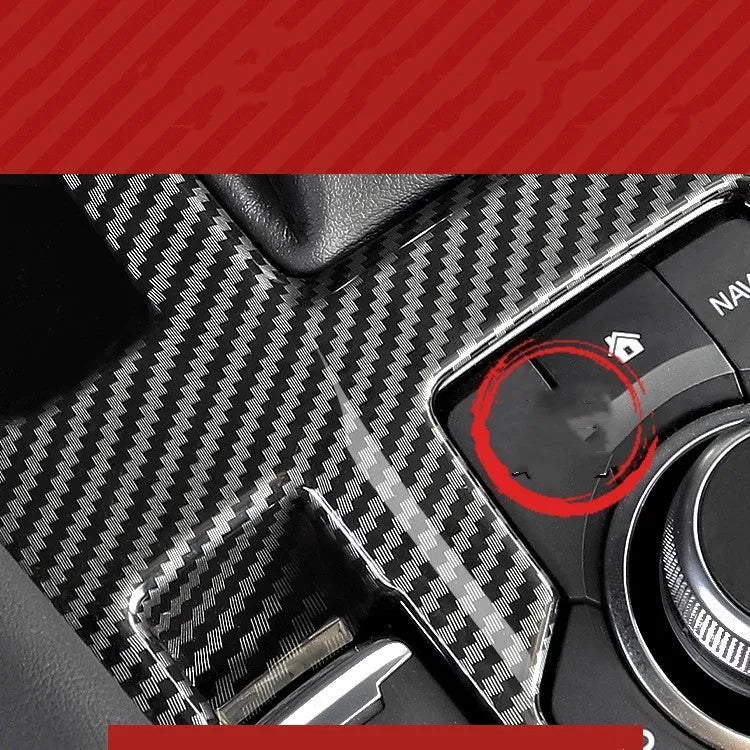 Pair of black ABS plastic steering wheel trim decals for car interior upgrade