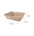 Brown biodegradable disposable cat litter box showing waterproof design with three size options