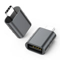 USB-C to USB-A adapter converter in metallic finish with zinc alloy shell