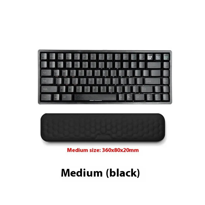 Cowhide keyboard wrist support with black wrist rest, keyboard tray and luminous wrist splint options