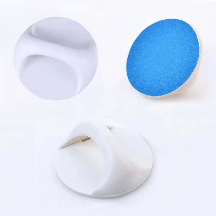 Square blue dog nail file scratch board with ergonomic handle on a white background.