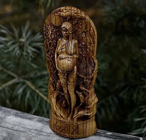 Detailed resin sculpture of a Greek goddess statue for garden or altar display.