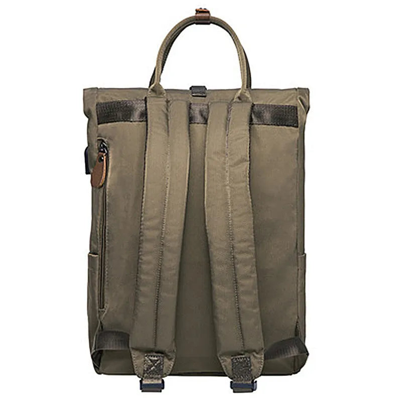 Men's casual backpack in black, dark grey, or green with laptop pocket and zipper compartment