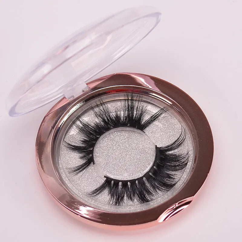 5D mink false eyelashes set with double headed brush and hair cap