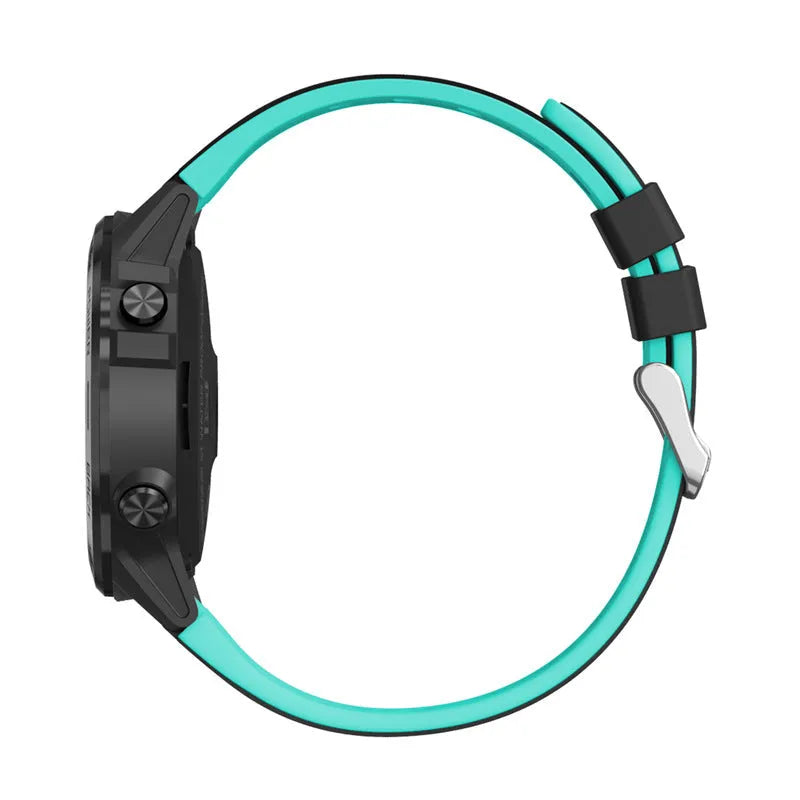 Smart sports watch with 1.3 inch screen and silicone strap in blue black green or silver grey