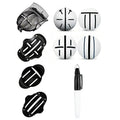 Golf putting alignment tool with 4 scribers and drawing pen on practice green