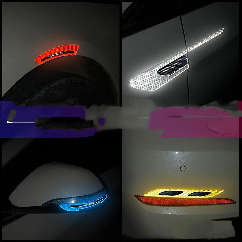 Blue reflective warning tape strips for car wheel bumper protection