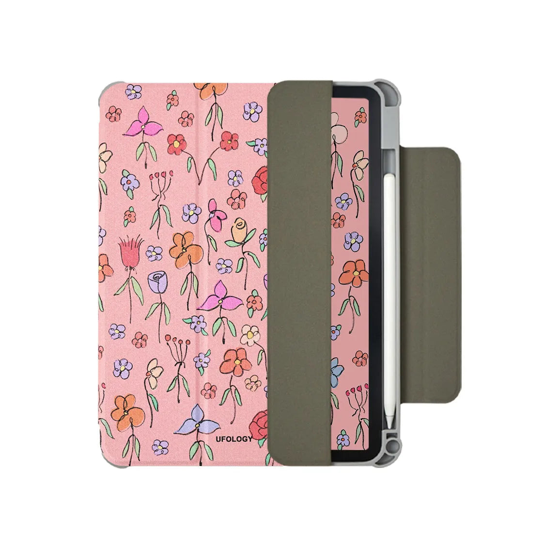 Flat polyurethane protective sleeve for 10.9-inch iPad Air with magnetic clip closure.
