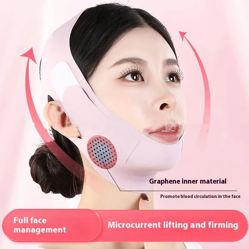 Purple and green graphene face shaping mask for facial lifting and tightening