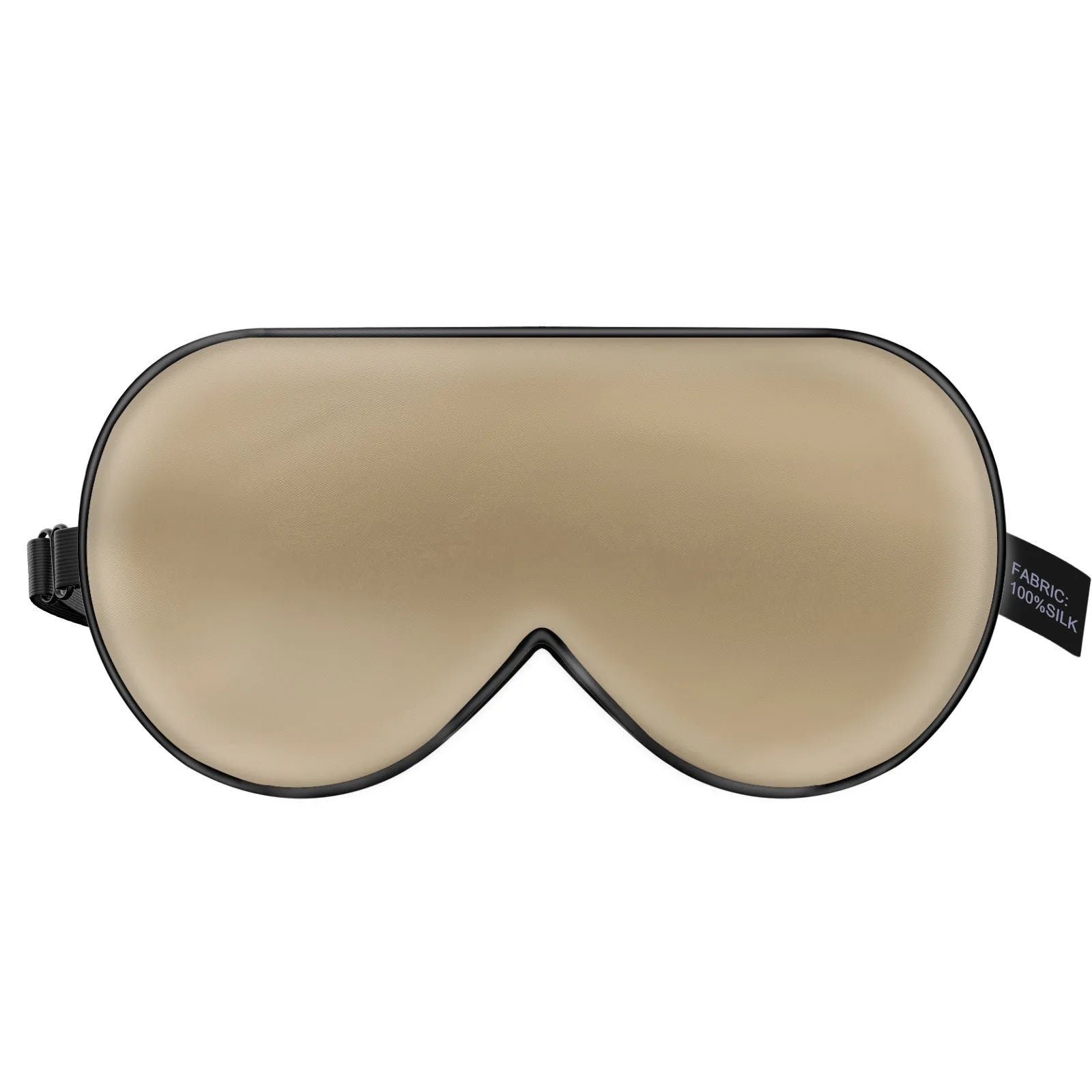 Double-sided mulberry silk sleep eye mask with embroidered printed pattern in various colours.