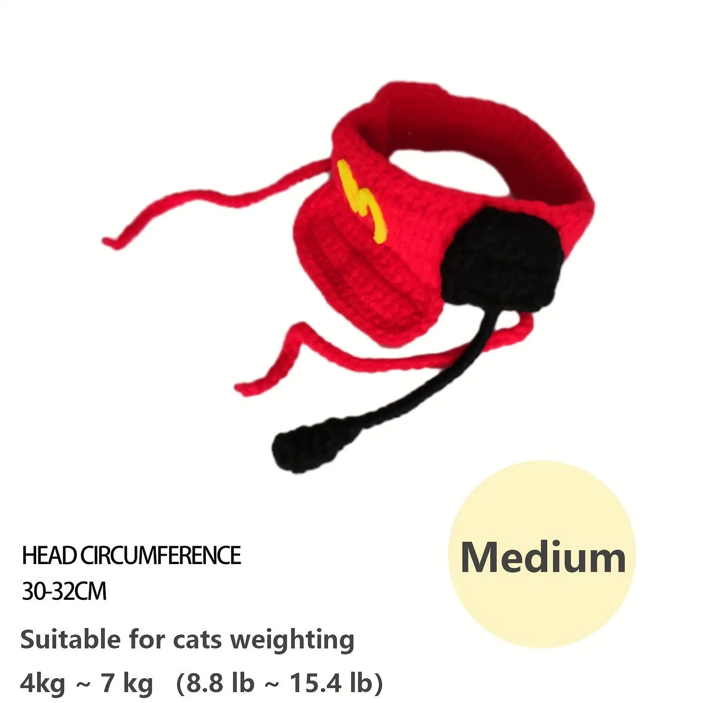 Handmade chef hat and knitted sweater costume for small to medium cat or dog