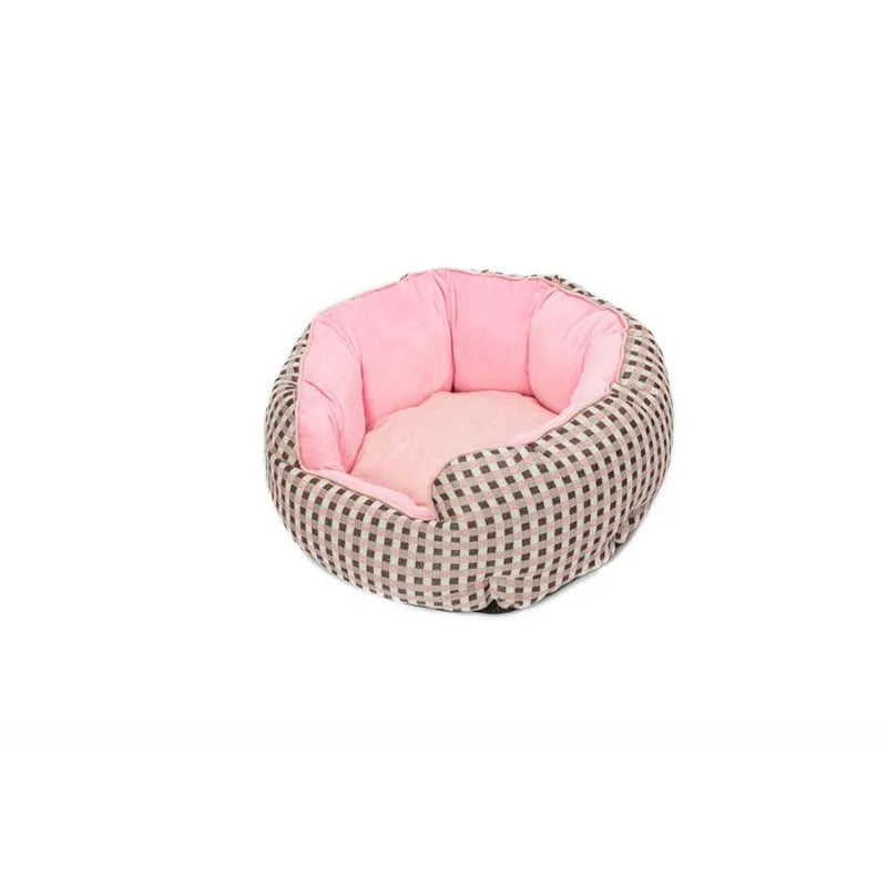 Octagonal pet bed with removable mats in blue colour for cats and small dogs