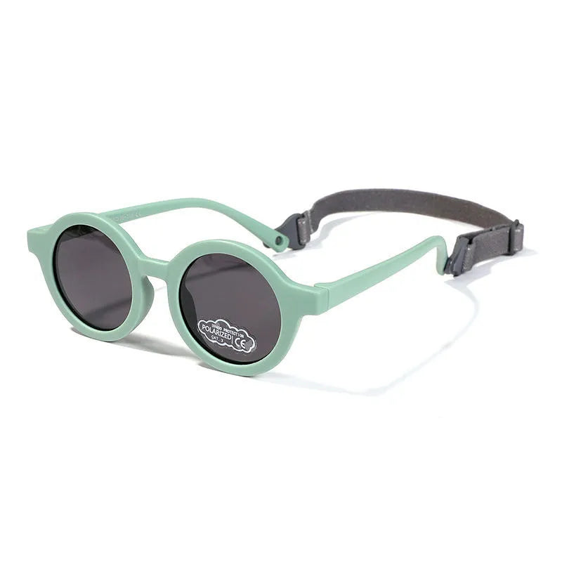 Children's UV400 polarized sunglasses with round frames for ages 0-3 years in multiple colour options