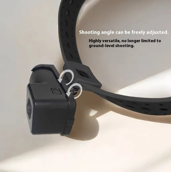 Black WiFi camera neckband recorder with compact design for hands-free 1080P recording