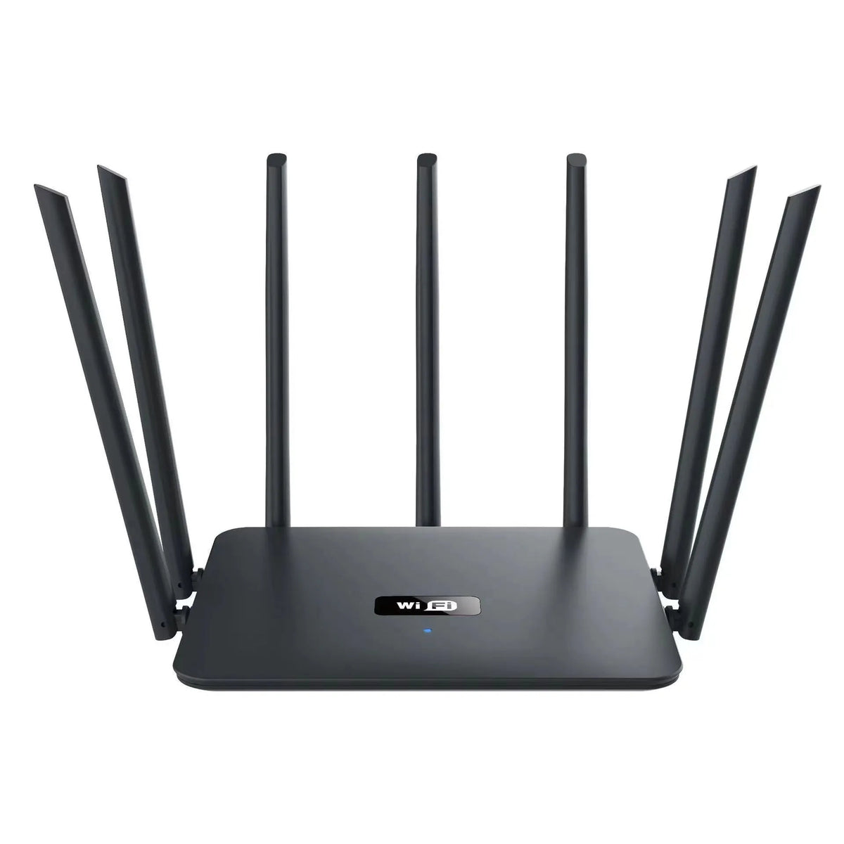 Black and white dual-band 5G gigabit router with multiple antennas for whole-home wall-through wifi coverage