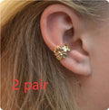 Gold starfish and scallop shell drop earrings with marine theme design for women