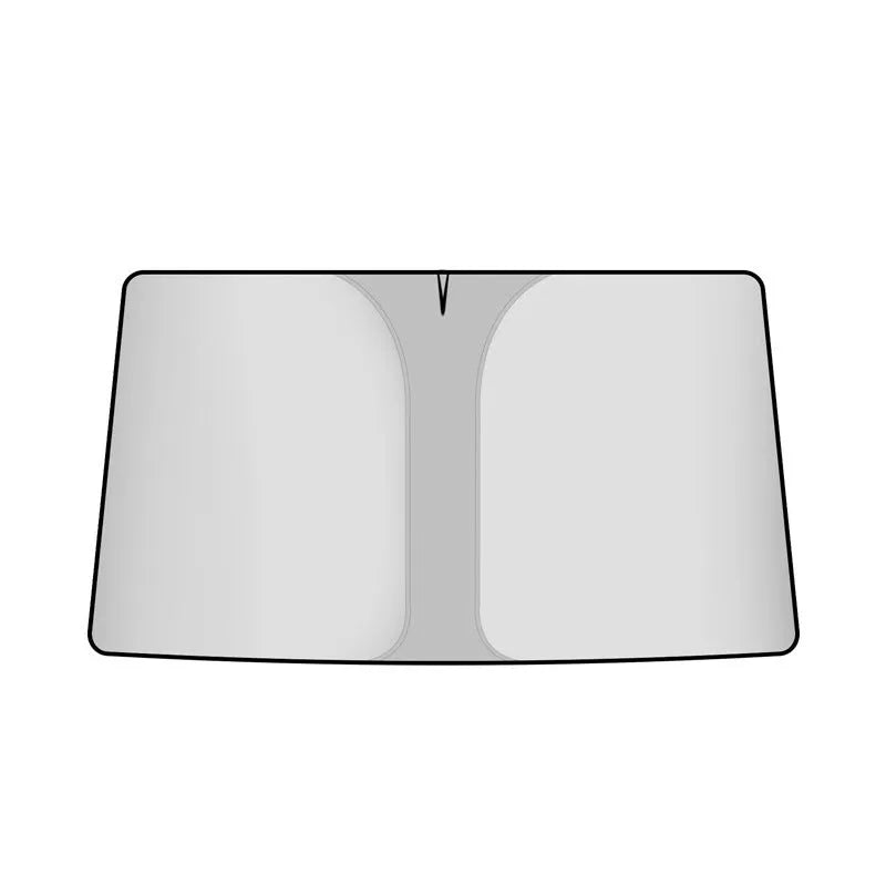 Titanium silver car sun shield with double ring design for windscreen protection
