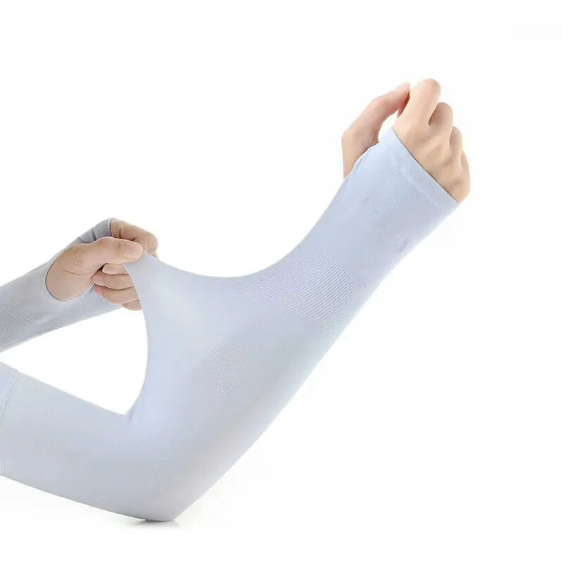 Nylon driving sun protection sleeves in five colours with open finger design
