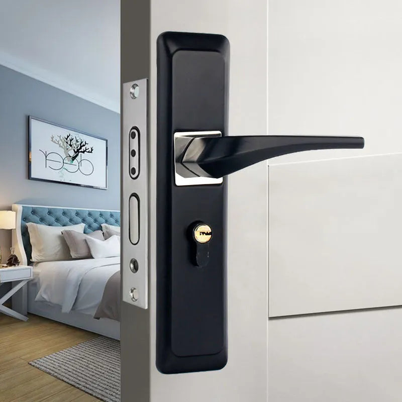 Aluminium alloy split magnetic door lock handle for timber doors with multiple style options