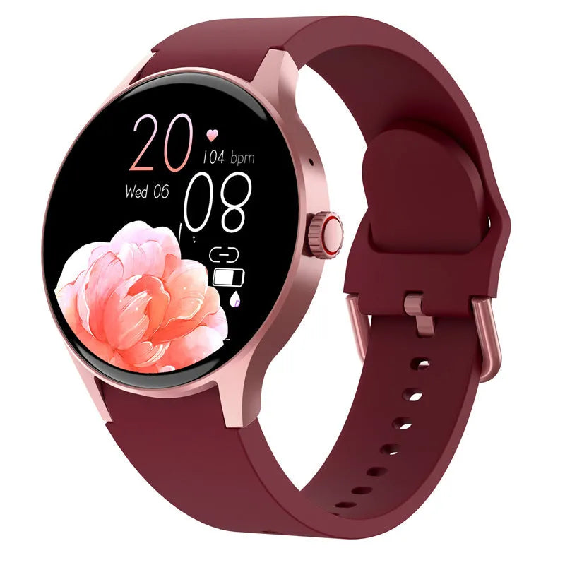 Black smart sport watch with 46mm case and 1.43-inch round touchscreen on wrist