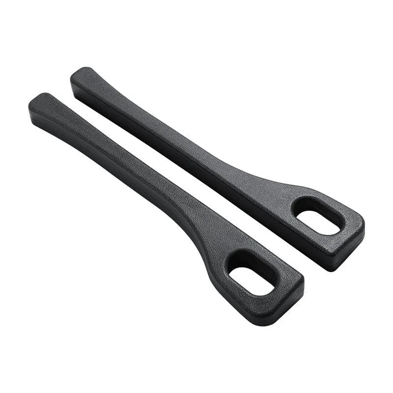 Polyurethane car seat gap filler strip in black, shown next to a vehicle centre console.