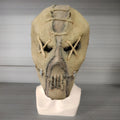 Scar skull latex Halloween mask head cover showing horror design details